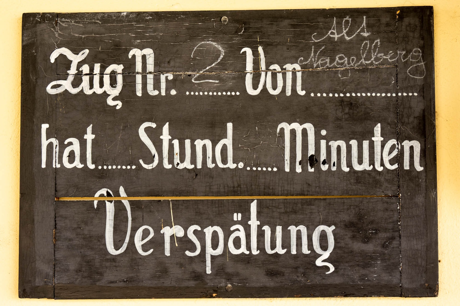 Kreidetafel mit handschriftlichen Worten